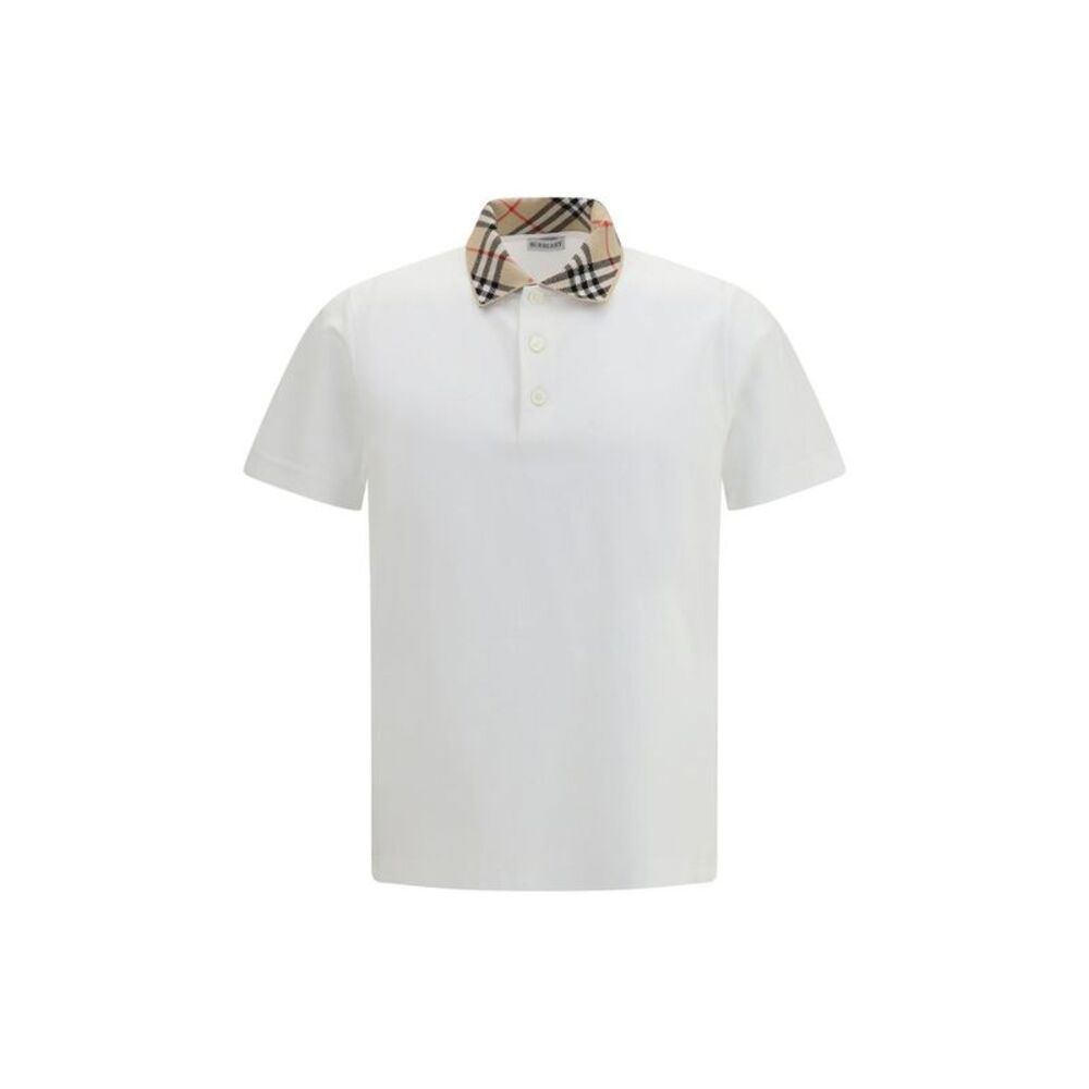 Burberry White Cotton Polo Men's Shirt